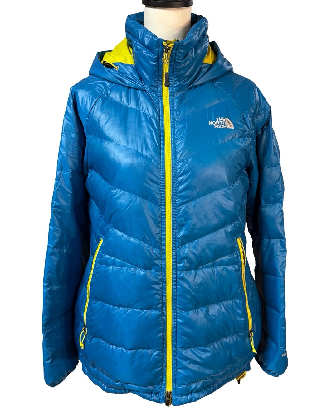 The North Face Summit Series Super Diez Down Jacket Blue Teal Yellow F13 A52C L